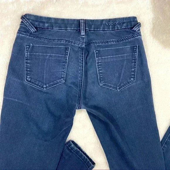 Vigoss Studio Dark Wash Lowrise Faded Stretch Skinny Jeans (Size 26/31) - Picture 3 of 14